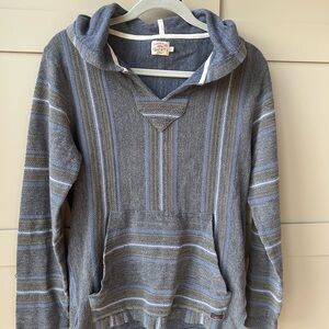 Faherty Blue and Cream Hoodie